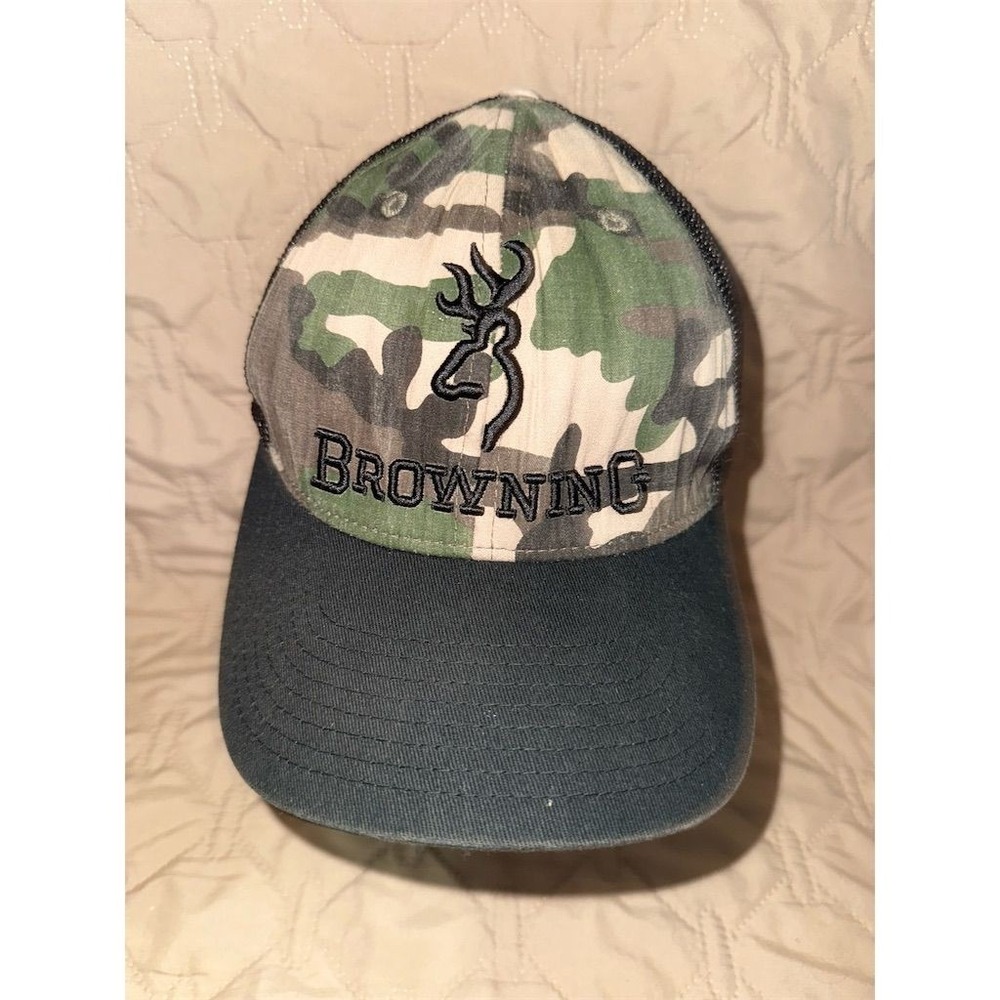 Browning Men's Camo Baseball Cap Flexfit Mesh Back hunting hat outdoorsman